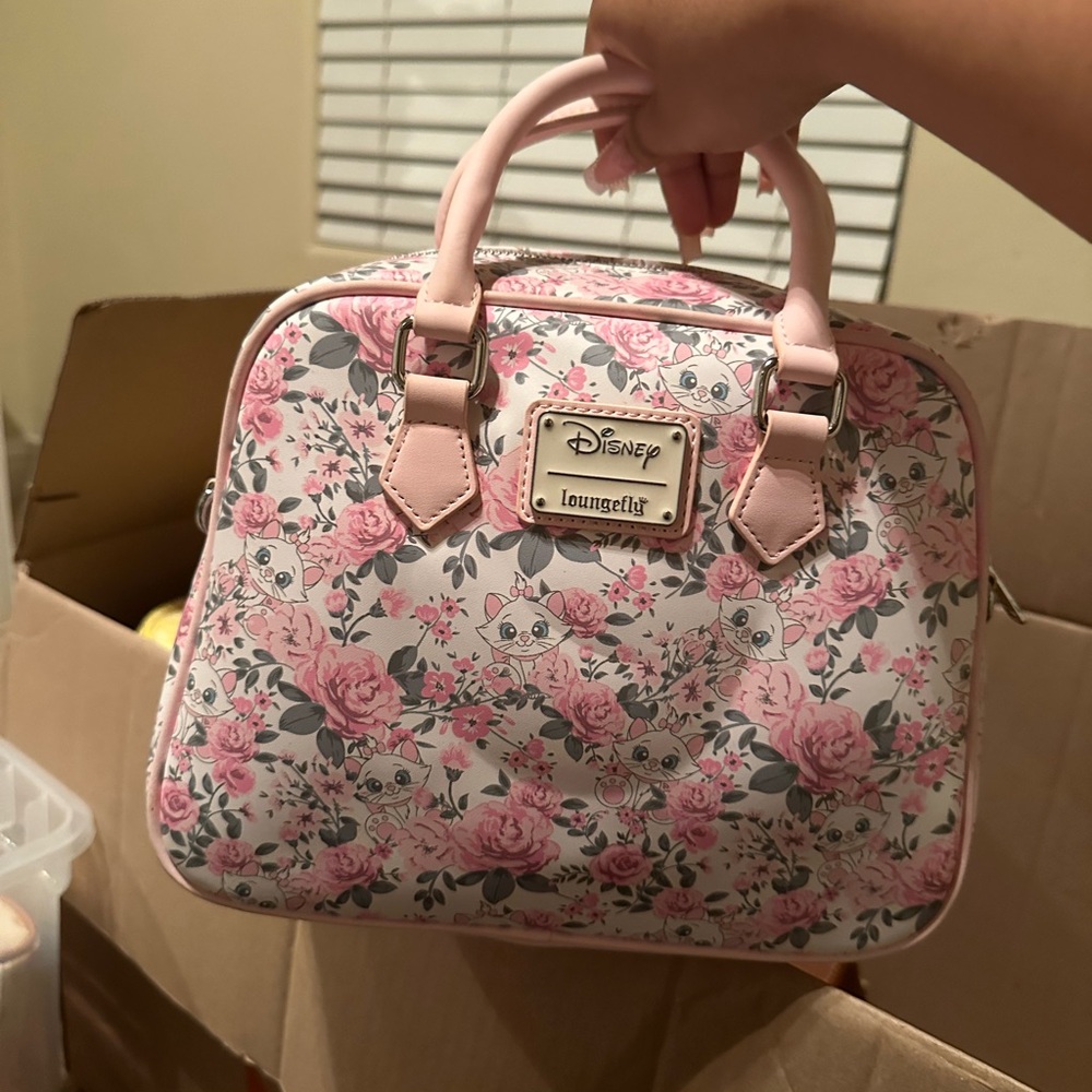Loungefly Disney Aristocats Marie Floral AOP Crossbody Bag Purse Handbag